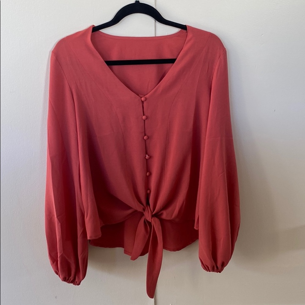 Pink long sleeve blouse